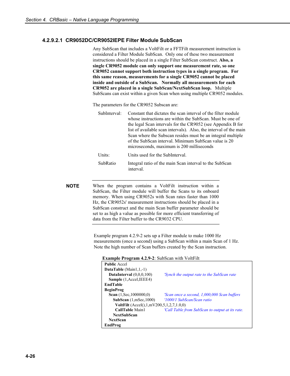 1 cr9052dc/cr9052iepe filter module subscan | Campbell Scientific CR9000X Measurement and Control System User Manual | Page 154 / 442