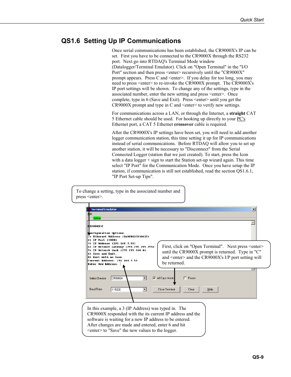 Qs1.6 setting up ip communications | Campbell Scientific CR9000X Measurement and Control System User Manual | Page 17 / 442