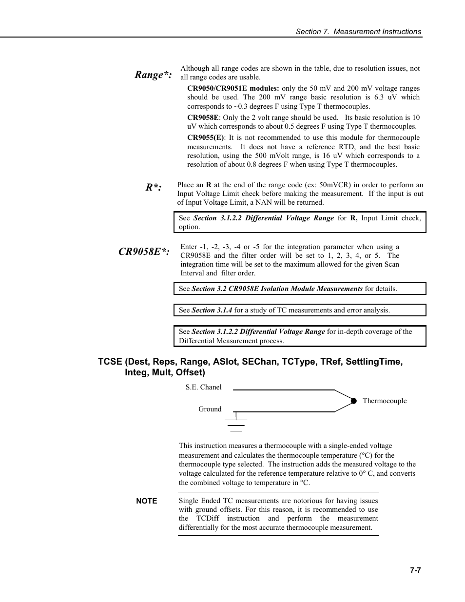 Range*: r*: cr9058e | Campbell Scientific CR9000X Measurement and Control System User Manual | Page 231 / 442