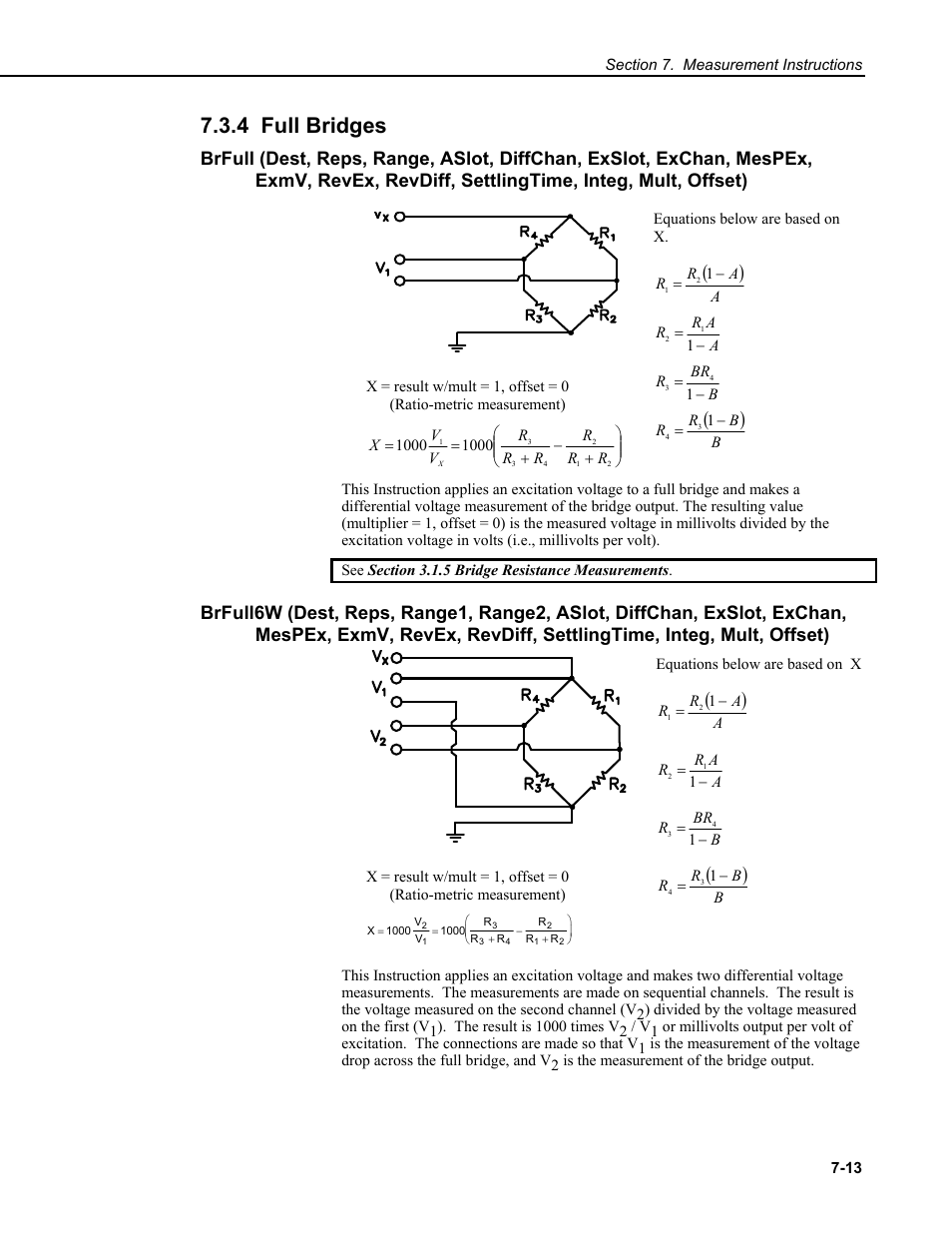 4 full bridges | Campbell Scientific CR9000X Measurement and Control System User Manual | Page 237 / 442