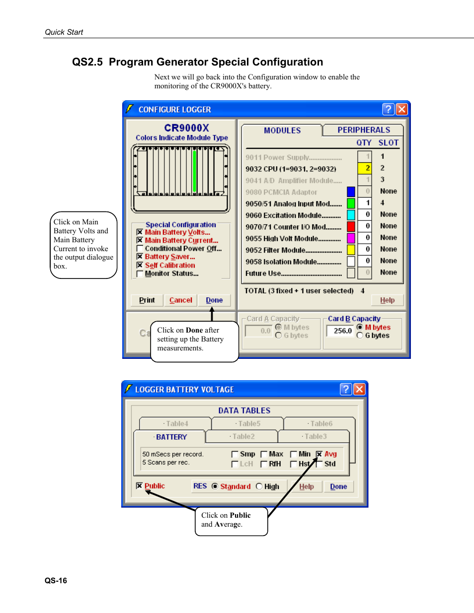 Qs2.5 program generator special configuration | Campbell Scientific CR9000X Measurement and Control System User Manual | Page 24 / 442