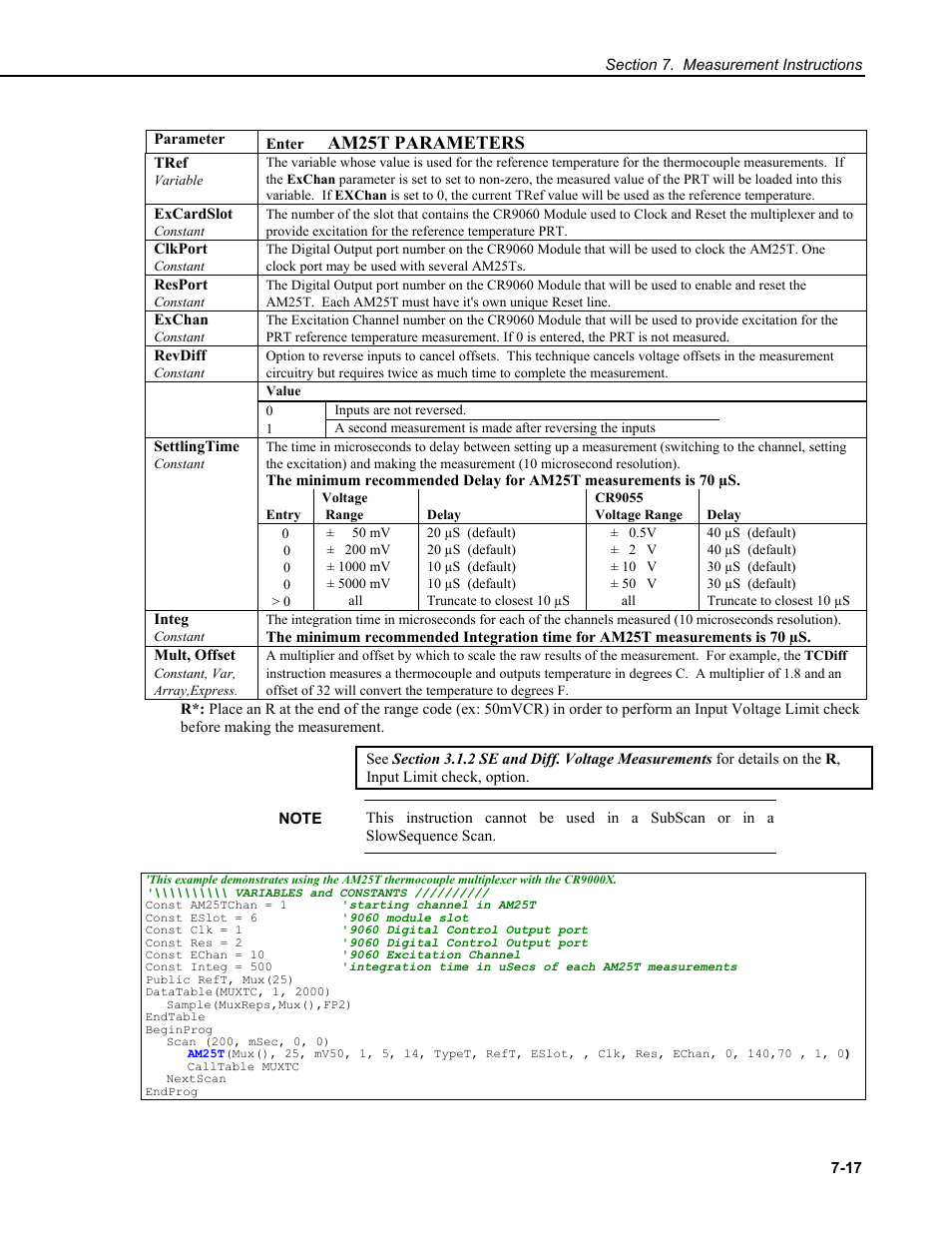 Am25t parameters | Campbell Scientific CR9000X Measurement and Control System User Manual | Page 241 / 442