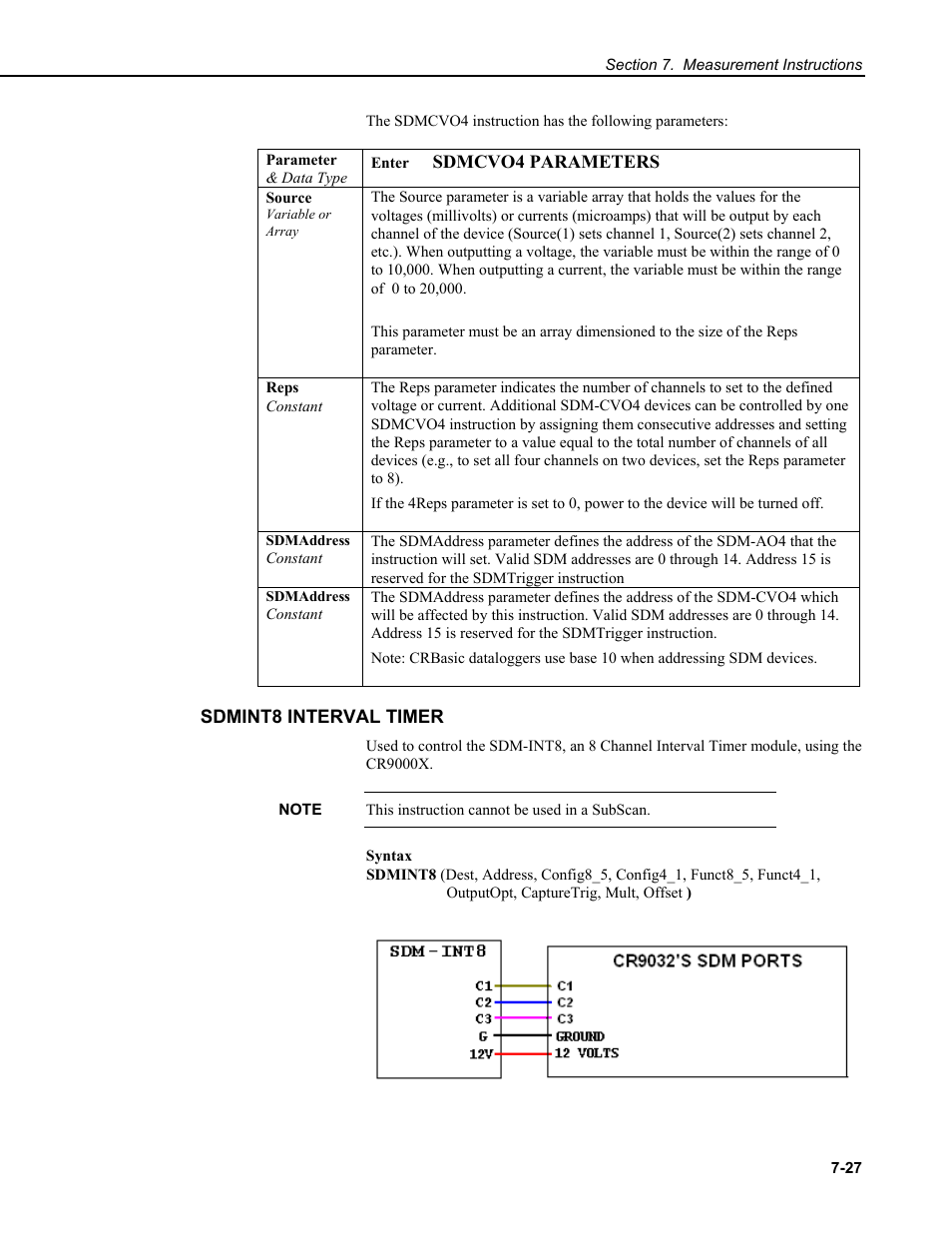 Sdmint8 interval timer | Campbell Scientific CR9000X Measurement and Control System User Manual | Page 251 / 442
