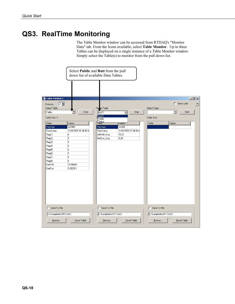 Qs3. realtime monitoring | Campbell Scientific CR9000X Measurement and Control System User Manual | Page 26 / 442