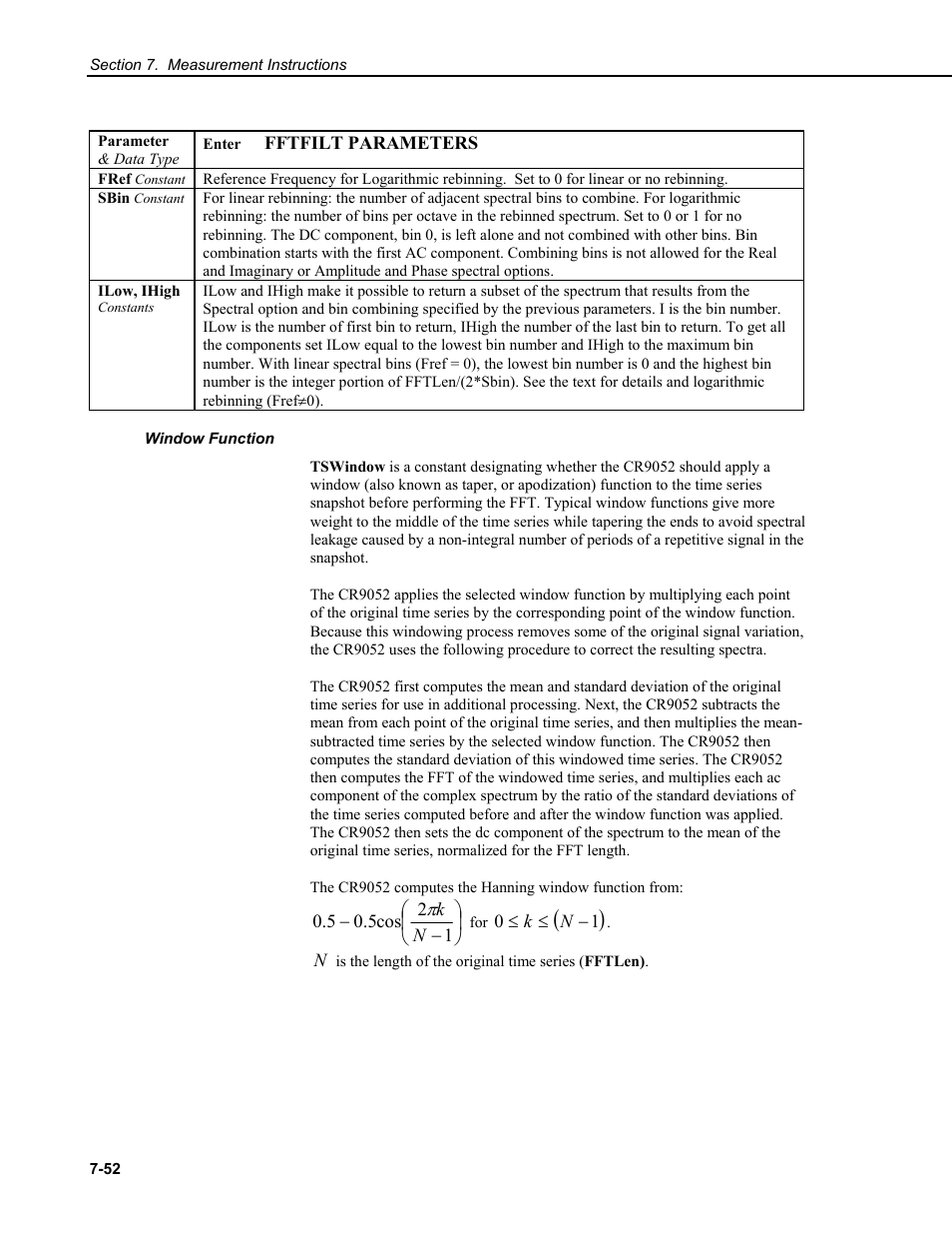 Window function | Campbell Scientific CR9000X Measurement and Control System User Manual | Page 276 / 442