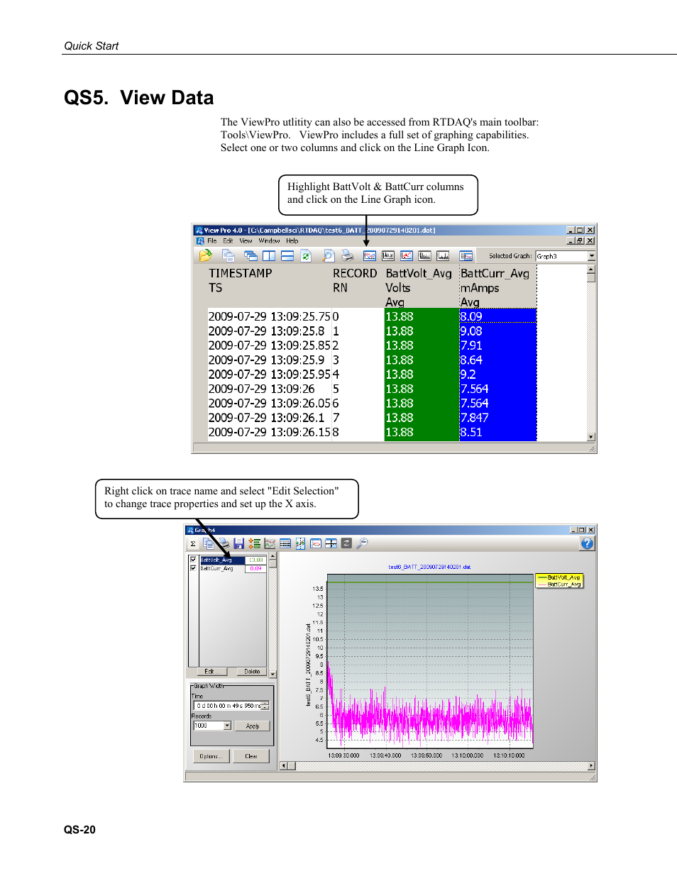 Qs5. view data | Campbell Scientific CR9000X Measurement and Control System User Manual | Page 28 / 442