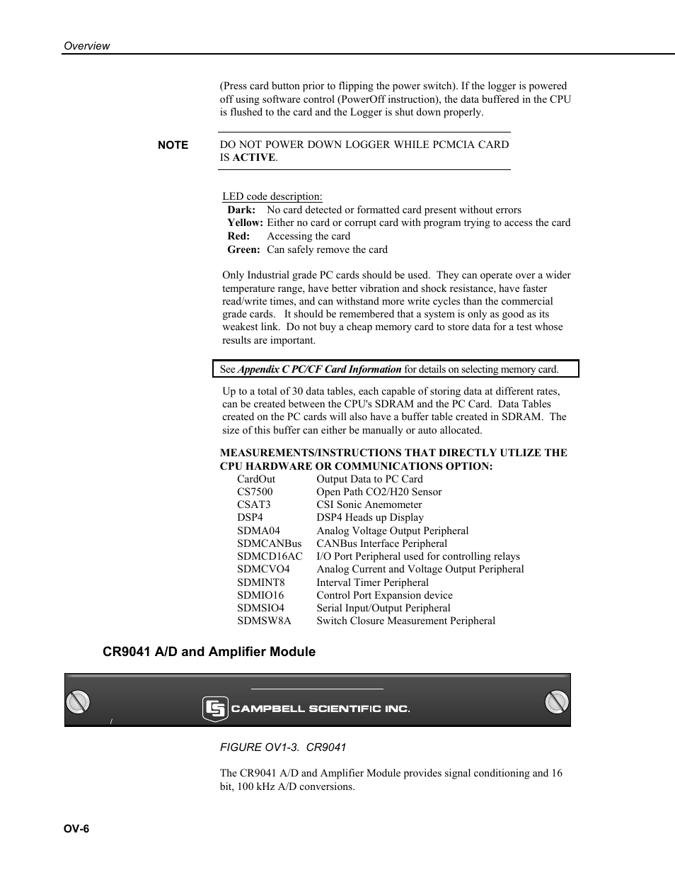 Cr9041 a/d and amplifier module, Cr9000x | Campbell Scientific CR9000X Measurement and Control System User Manual | Page 38 / 442