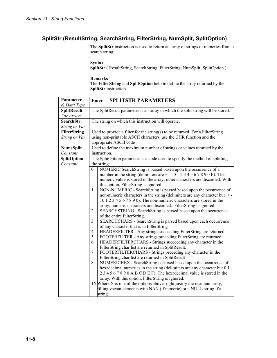 Remarks, Var arrayr, String or var | Campbell Scientific CR9000X Measurement and Control System User Manual | Page 404 / 442