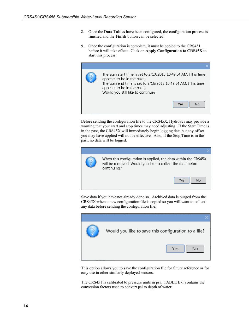 Campbell Scientific CRS451/CRS456 Submersible Water-Level Recording Sensor User Manual | Page 20 / 38