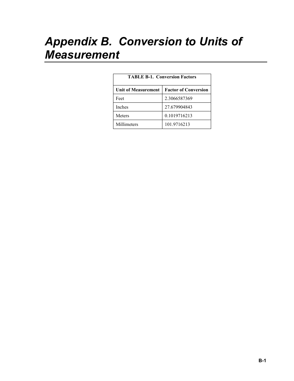 Appendix b. conversion to units of measurement | Campbell Scientific CRS451/CRS456 Submersible Water-Level Recording Sensor User Manual | Page 35 / 38