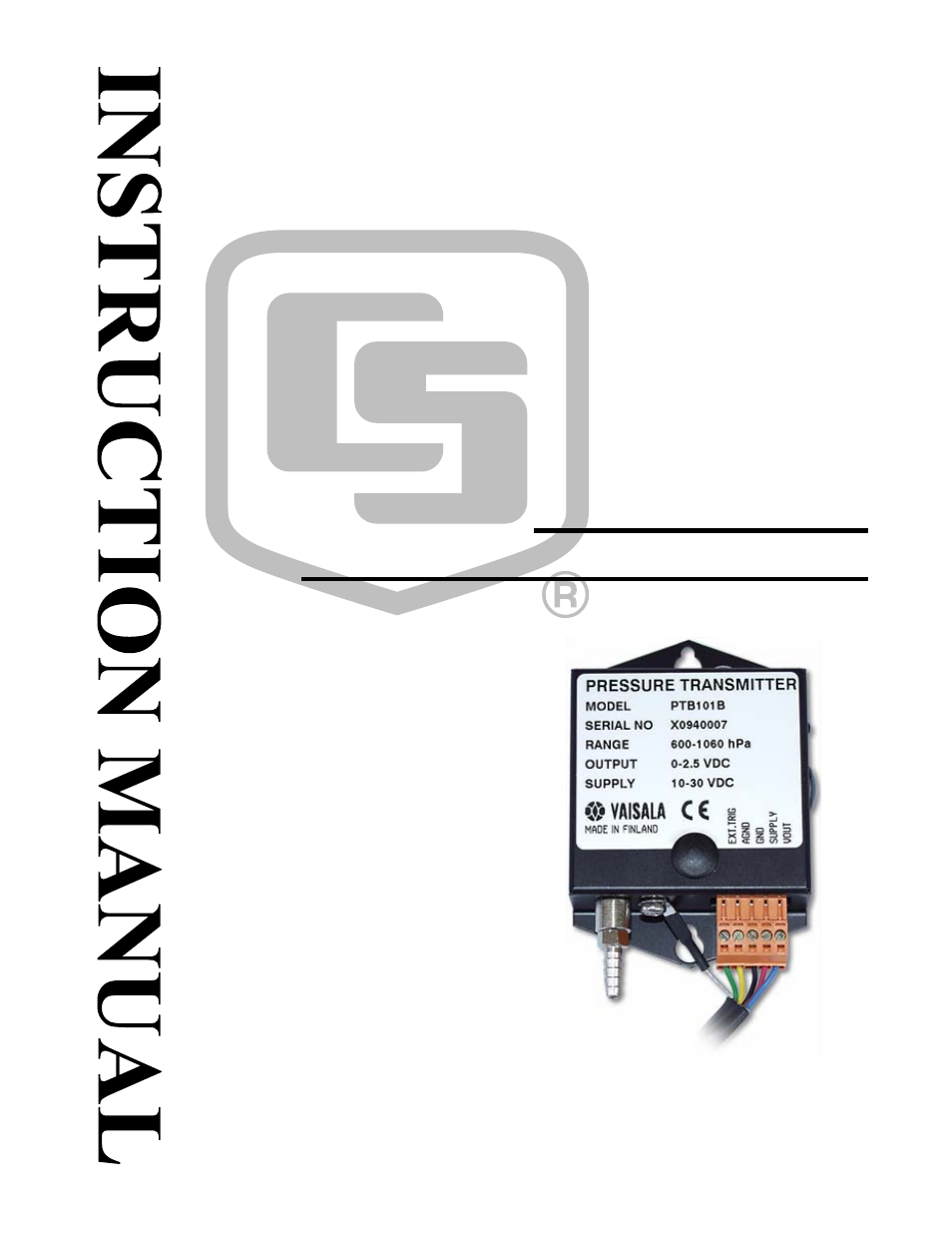 Campbell Scientific CS105/CS105MD Barometric Pressure Sensor User Manual | 20 pages