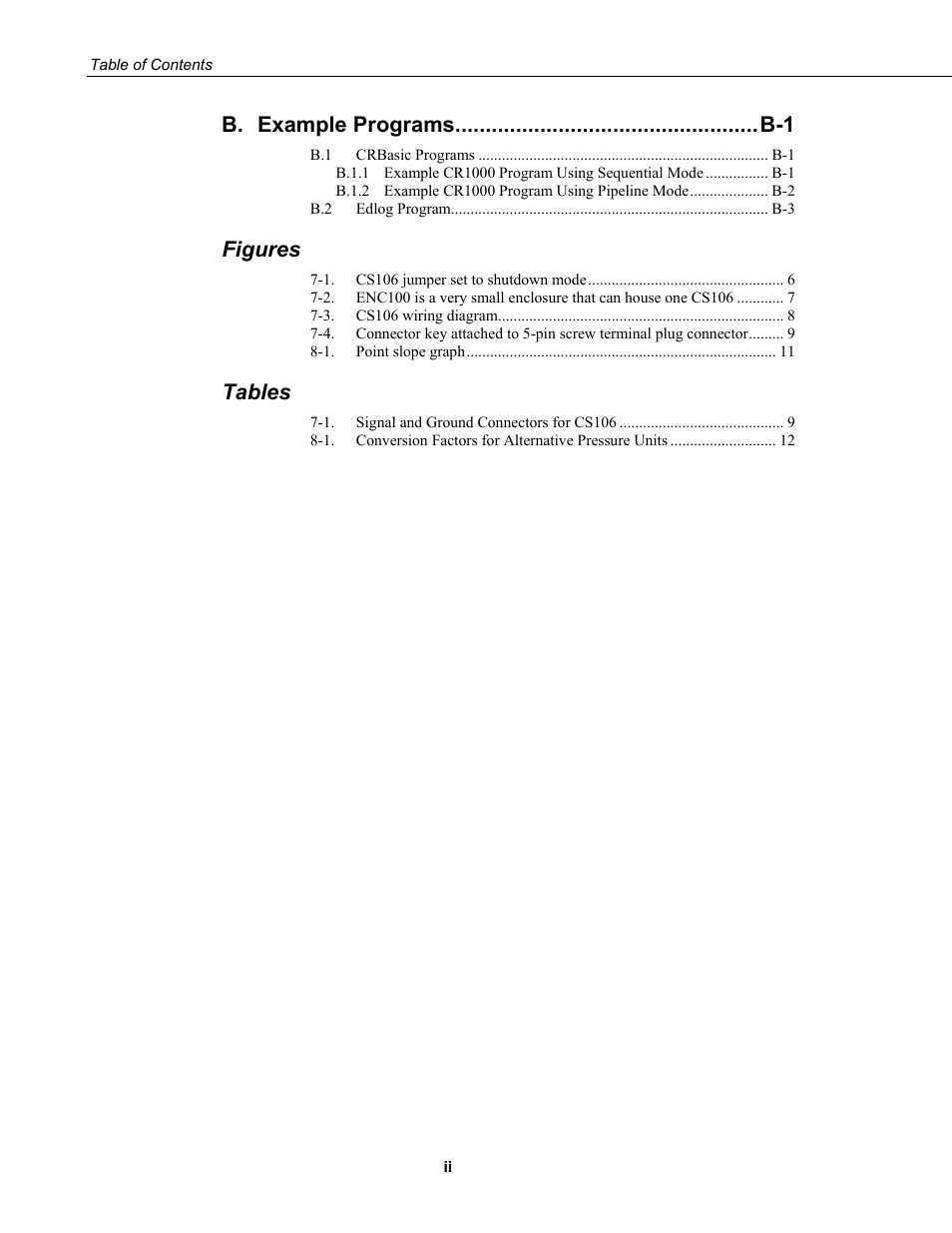 Figures, Tables | Campbell Scientific CS106 Barometer User Manual | Page 8 / 30