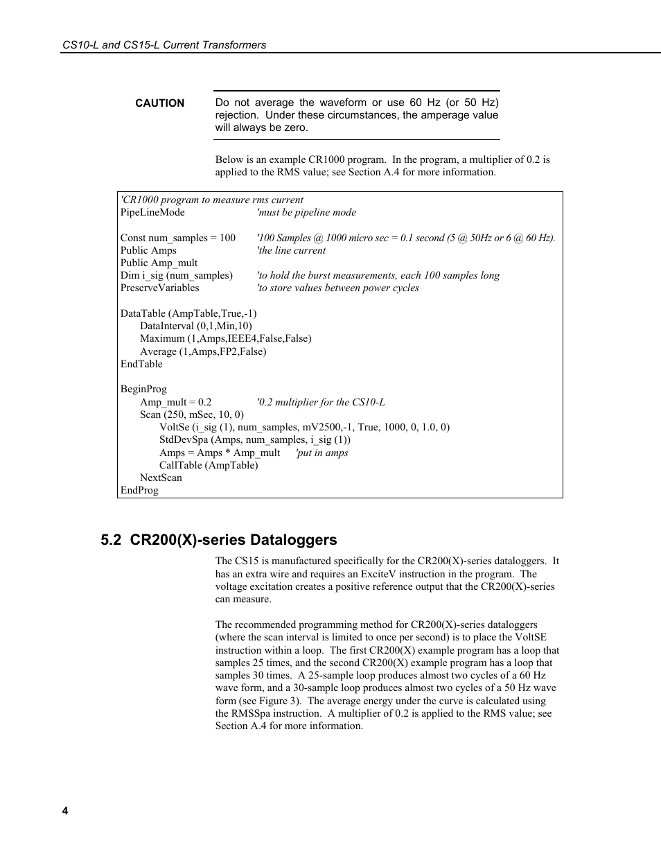 2 cr200(x)-series dataloggers | Campbell Scientific CS10-L and CS15-L Current Transformers User Manual | Page 10 / 30