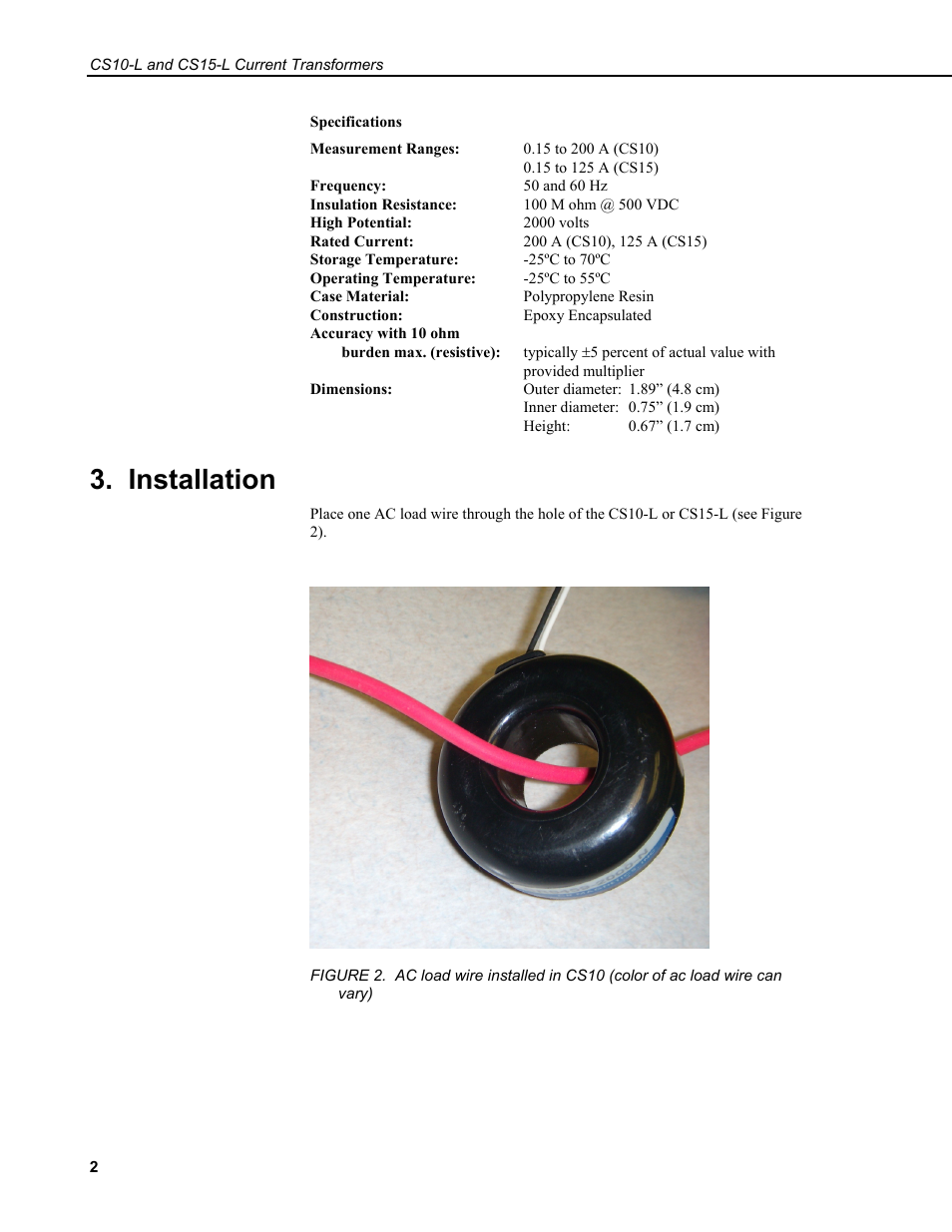 Installation | Campbell Scientific CS10-L and CS15-L Current Transformers User Manual | Page 8 / 30