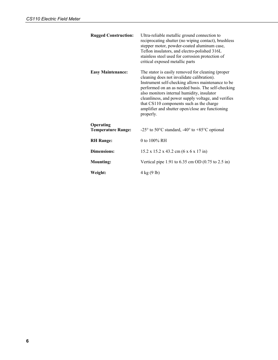 Campbell Scientific CS110 Electric Field Meter User Manual | Page 14 / 88