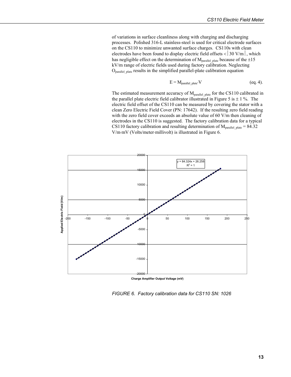 V (eq. 4). the estimated measurement accuracy of m | Campbell Scientific CS110 Electric Field Meter User Manual | Page 21 / 88