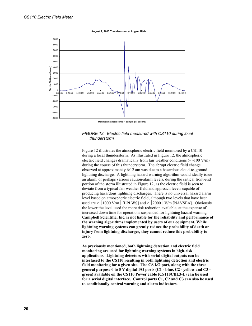 Cs110 electric field meter | Campbell Scientific CS110 Electric Field Meter User Manual | Page 28 / 88