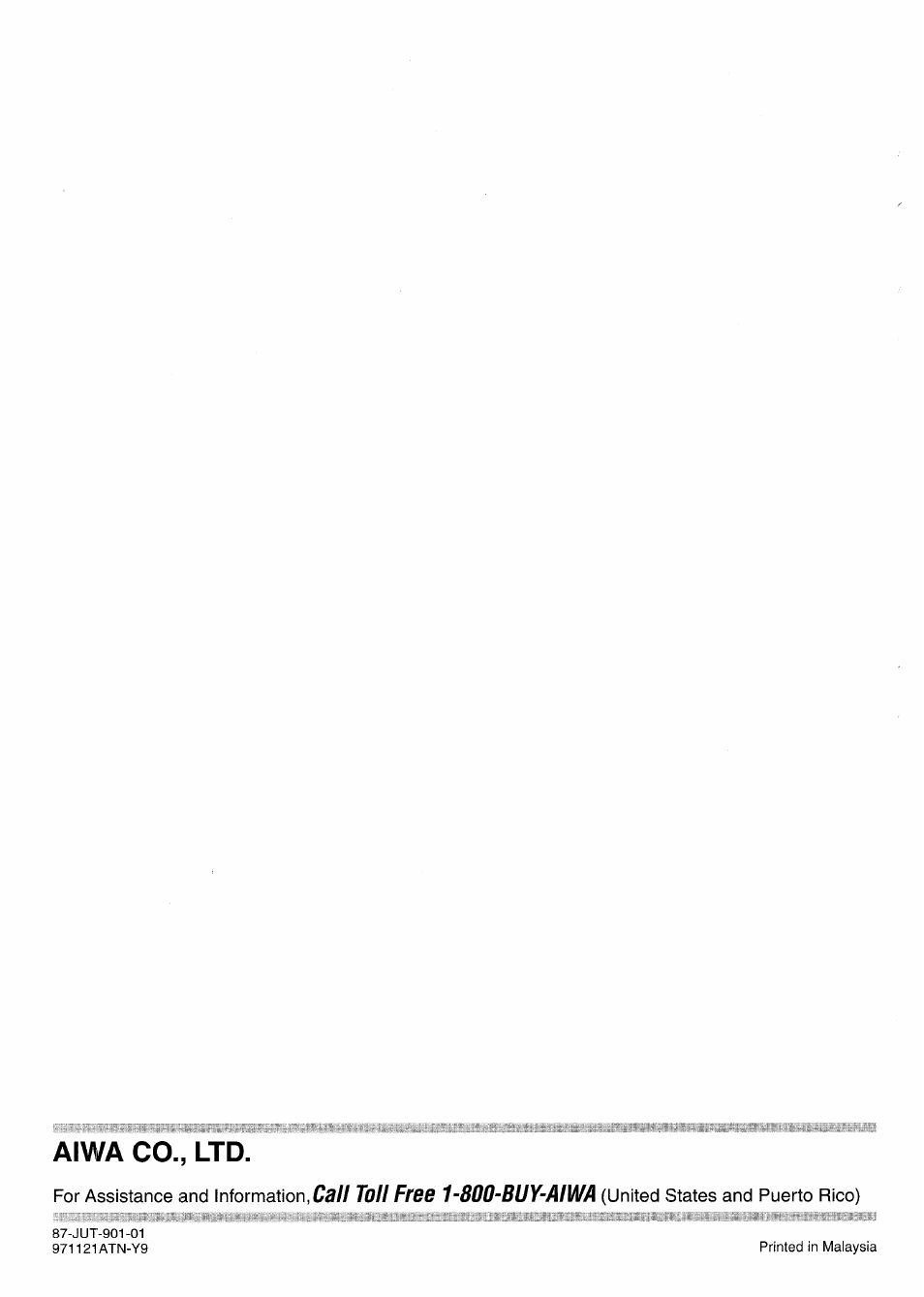 Aiwa co., ltd | Aiwa HV-MX100U User Manual | Page 132 / 132