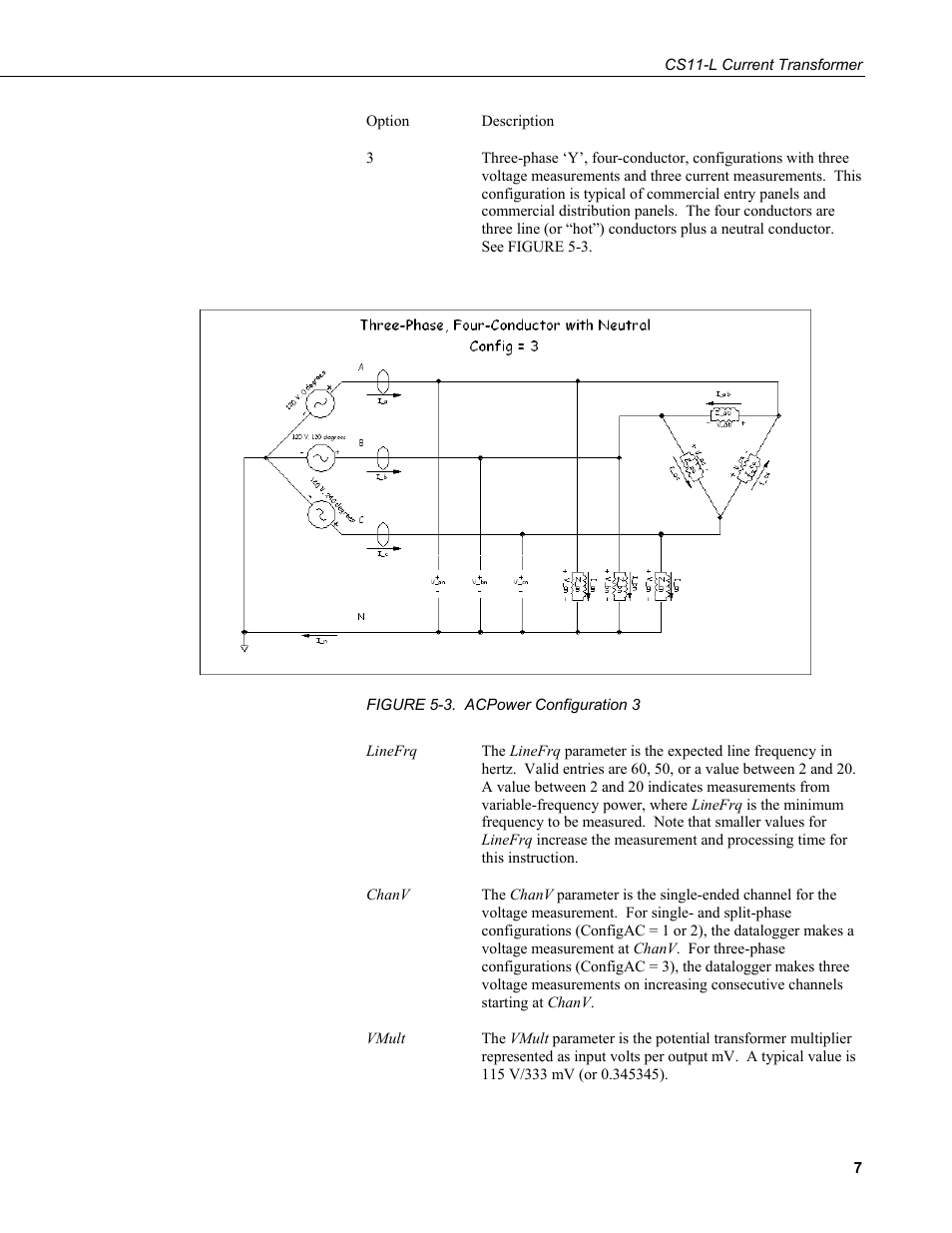 3. acpower, Configuration | Campbell Scientific CS11-L Current Transformer User Manual | Page 13 / 36