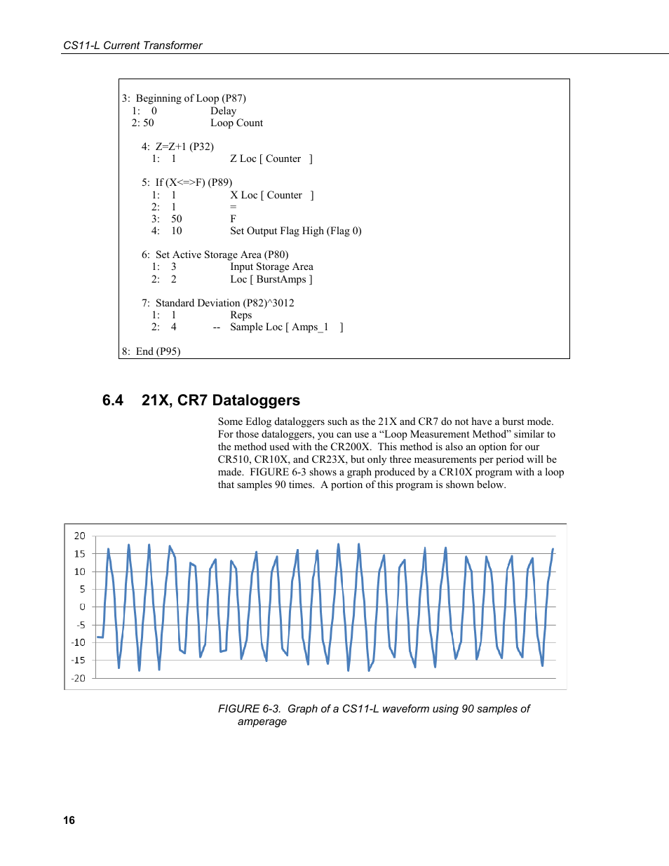 4 21x, cr7 dataloggers, 21x, cr7 dataloggers | Campbell Scientific CS11-L Current Transformer User Manual | Page 22 / 36