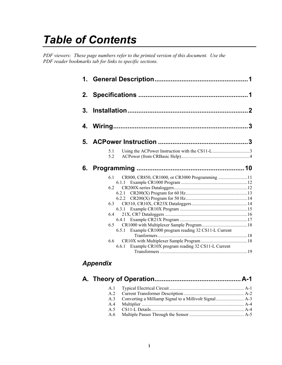 Campbell Scientific CS11-L Current Transformer User Manual | Page 5 / 36