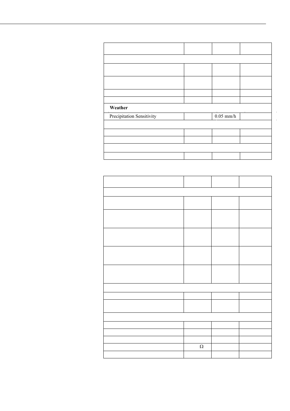 Technical specification, Electrical specification | Campbell Scientific CS125 Present Weather Sensor User Manual | Page 11 / 66