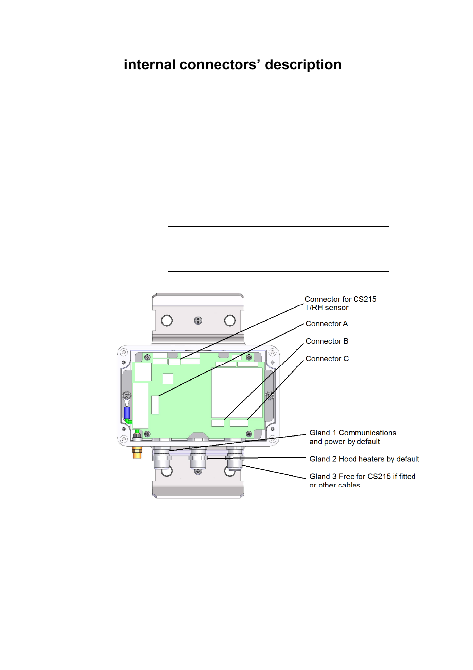 Cs125 internal connectors’ description | Campbell Scientific CS125 Present Weather Sensor User Manual | Page 19 / 66