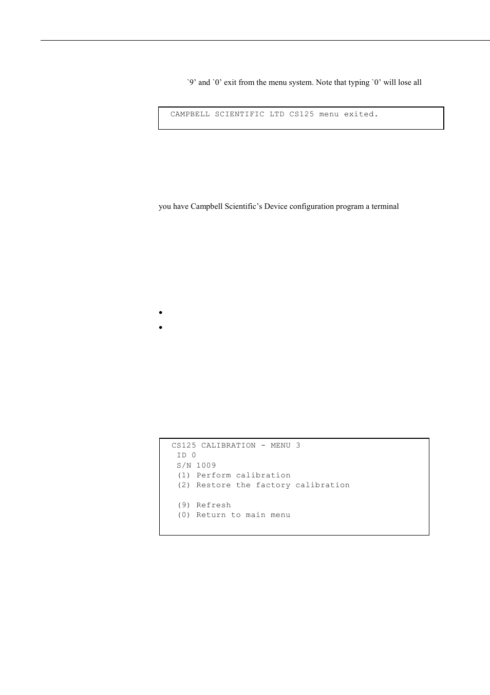 Calibrating the cs125 | Campbell Scientific CS125 Present Weather Sensor User Manual | Page 44 / 66