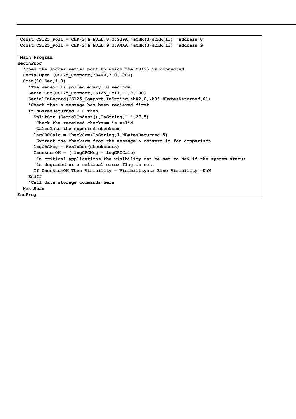 Campbell Scientific CS125 Present Weather Sensor User Manual | Page 58 / 66