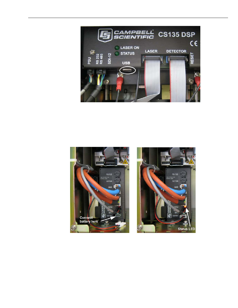 6 connecting the back-up battery | Campbell Scientific CS135 Lidar Ceilometer User Manual | Page 24 / 70