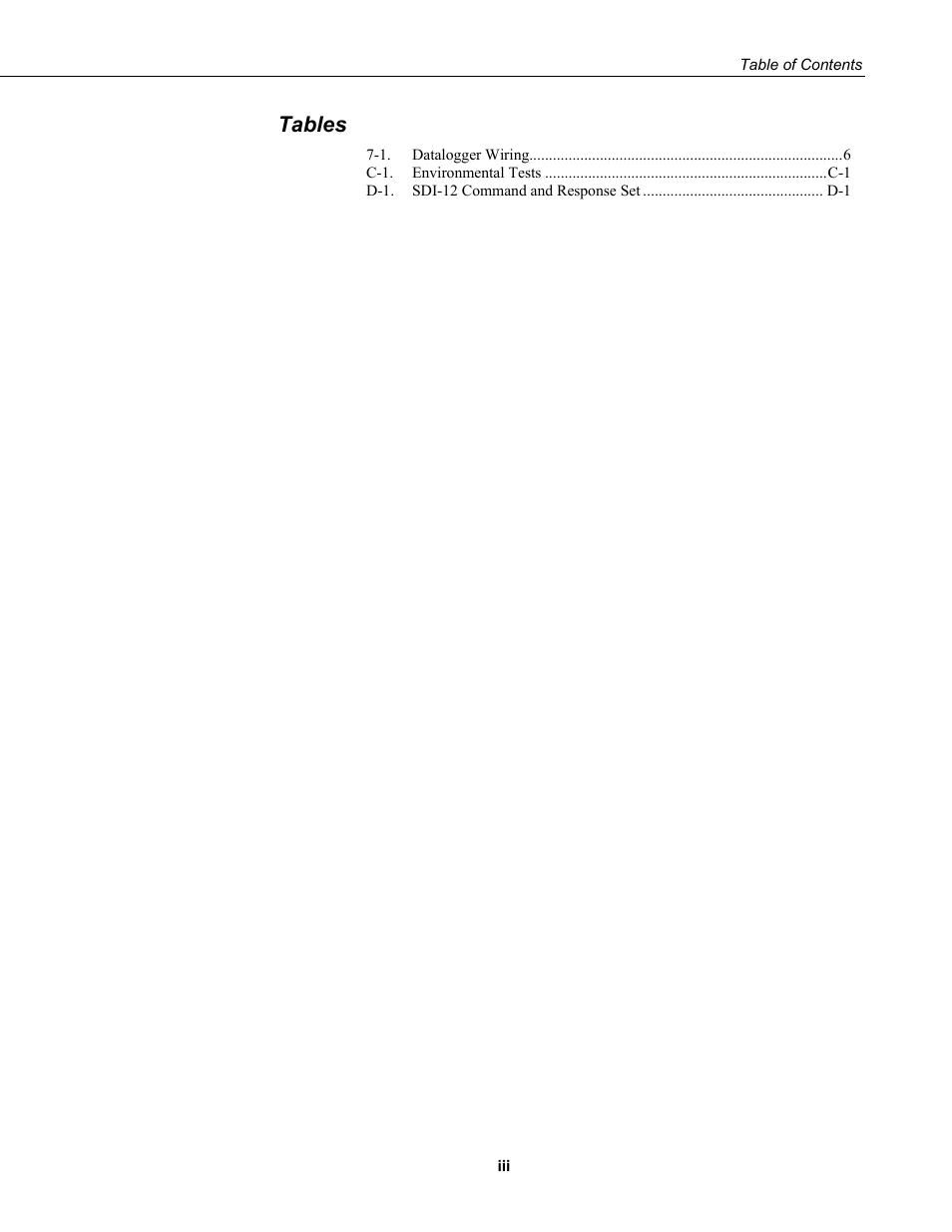 Tables | Campbell Scientific CS215 Temperature and Relative Humidity Probe User Manual | Page 9 / 44