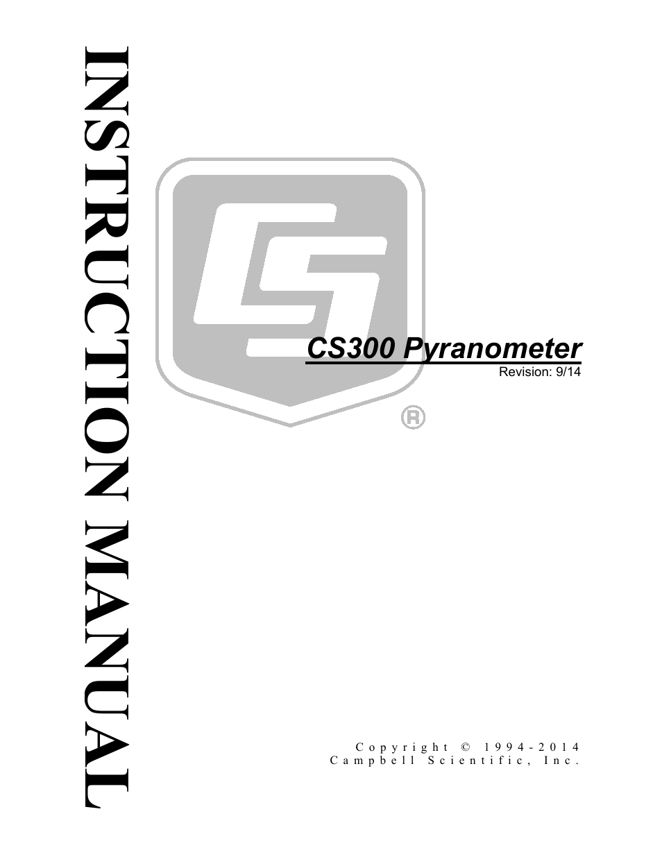 Campbell Scientific CS300 Silicon Pyranometer User Manual | 28 pages