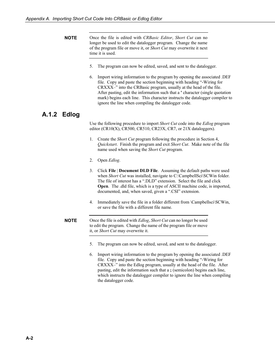 A.1.2 edlog, A.1.2 | Campbell Scientific CS300 Silicon Pyranometer User Manual | Page 22 / 28