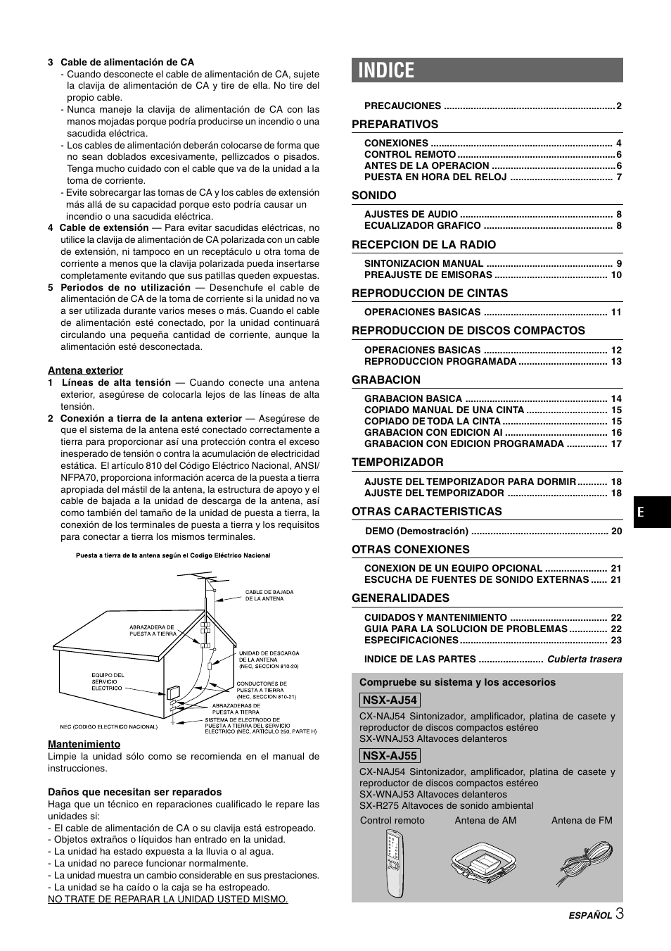 Indice | Aiwa CX-NAJ54 User Manual | Page 26 / 68