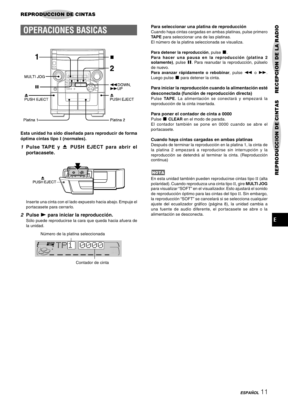 Operaciones basicas | Aiwa CX-NAJ54 User Manual | Page 34 / 68