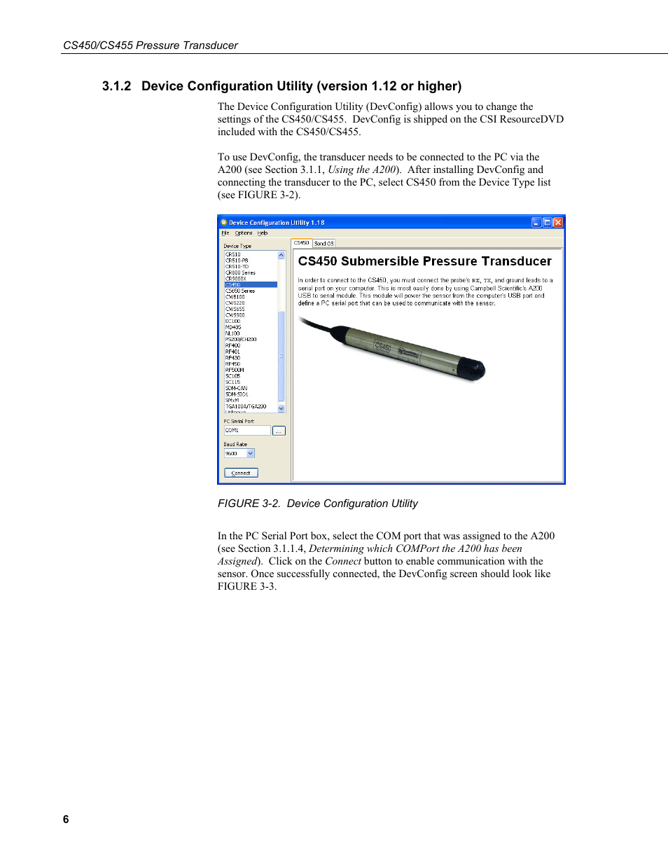 2. device, Configuration utility | Campbell Scientific CS450/CS455 Pressure Transducer User Manual | Page 12 / 34