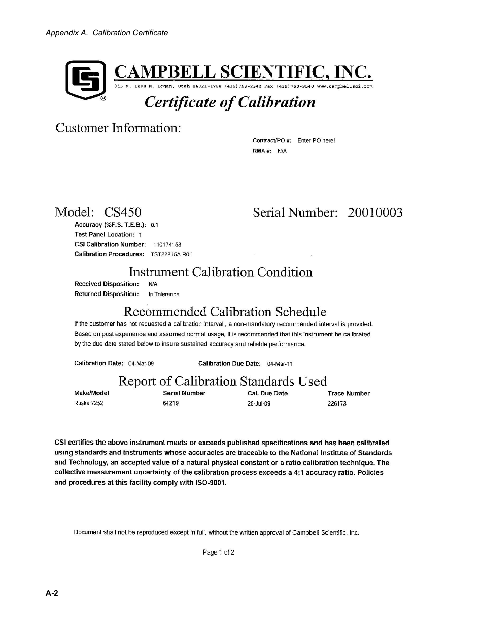 Campbell Scientific CS450/CS455 Pressure Transducer User Manual | Page 30 / 34