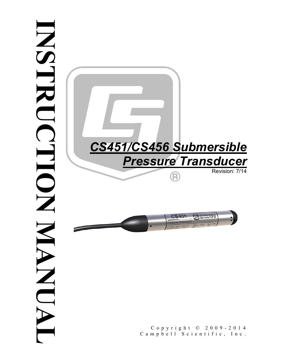 Campbell Scientific CS451/CS456 Pressure Transducer User Manual | 48 pages