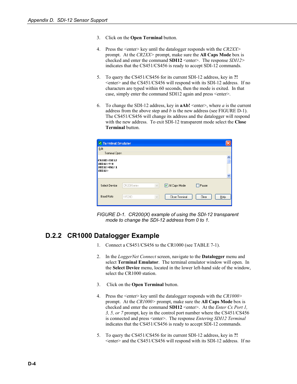 D.2.2 cr1000 datalogger example, D.2.2 | Campbell Scientific CS451/CS456 Pressure Transducer User Manual | Page 42 / 48