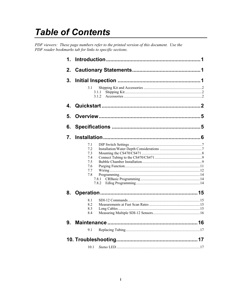 Campbell Scientific CS470/CS471 Compact Bubbler System User Manual | Page 7 / 46