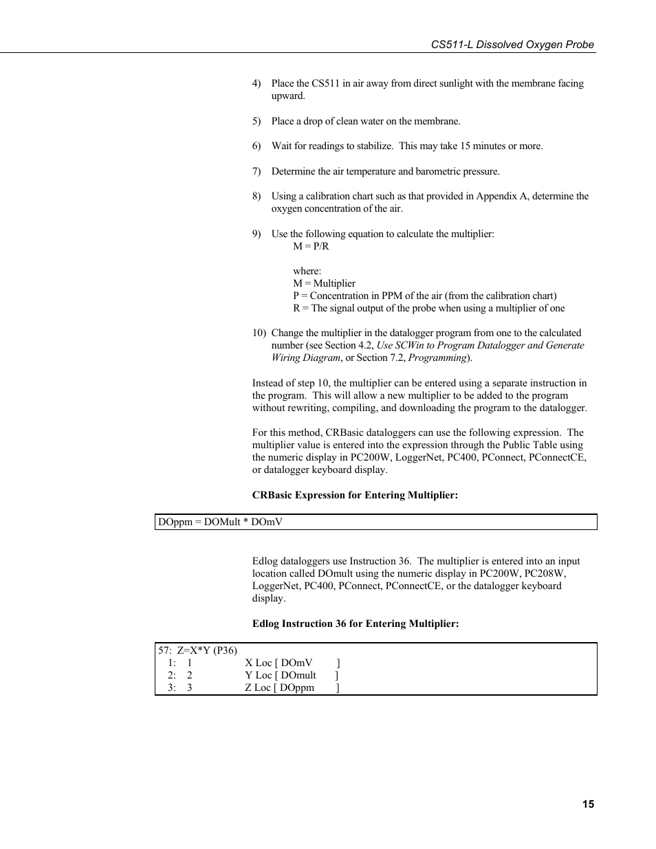Campbell Scientific CS511 Dissolved Oxygen Probe User Manual | Page 21 / 38