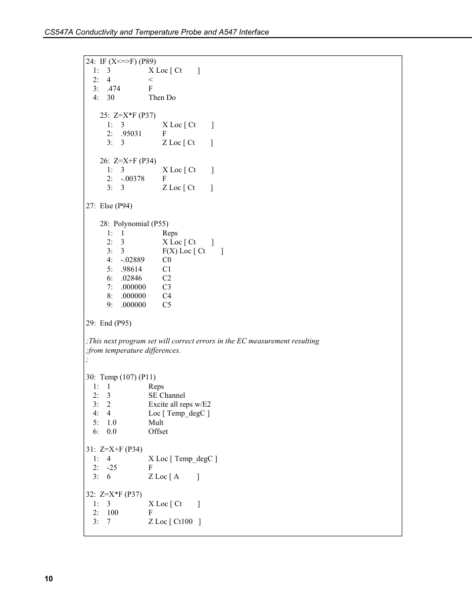 Campbell Scientific CS547A-L Conductivity/Temperature Probe and A547A Interface User Manual | Page 16 / 30
