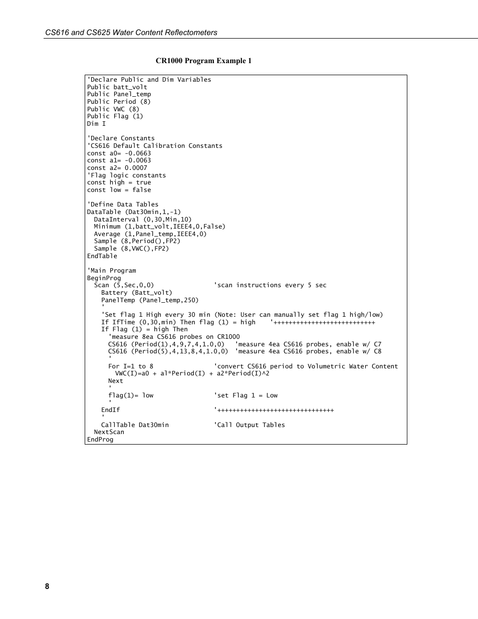 Campbell Scientific CS616 and CS625 Water Content Reflectometers User Manual | Page 14 / 50