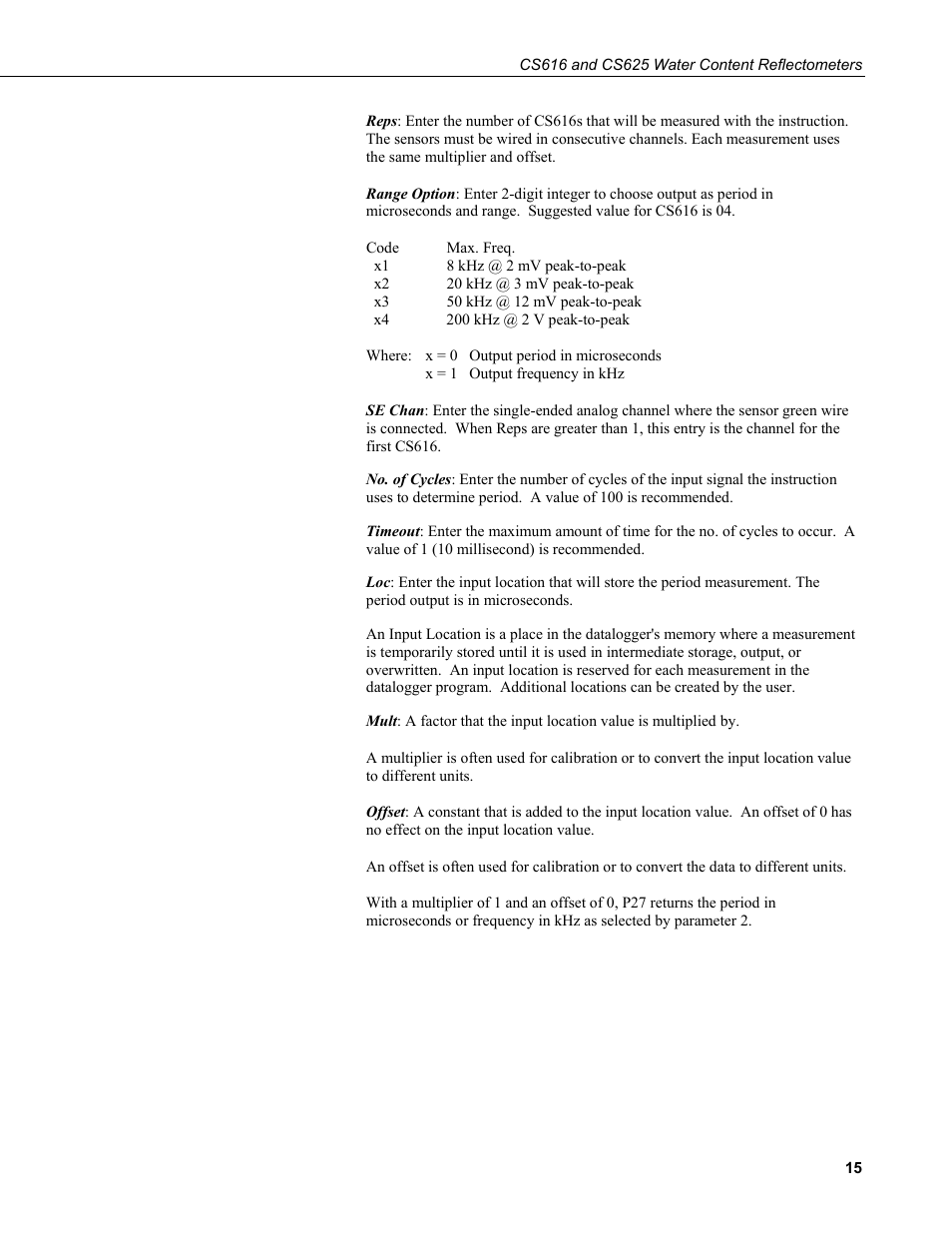 Campbell Scientific CS616 and CS625 Water Content Reflectometers User Manual | Page 21 / 50