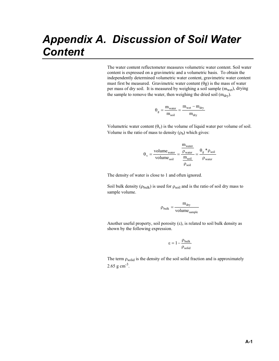 Appendix a. discussion of soil water content | Campbell Scientific CS650 and CS655 Water Content Reflectometers User Manual | Page 45 / 56