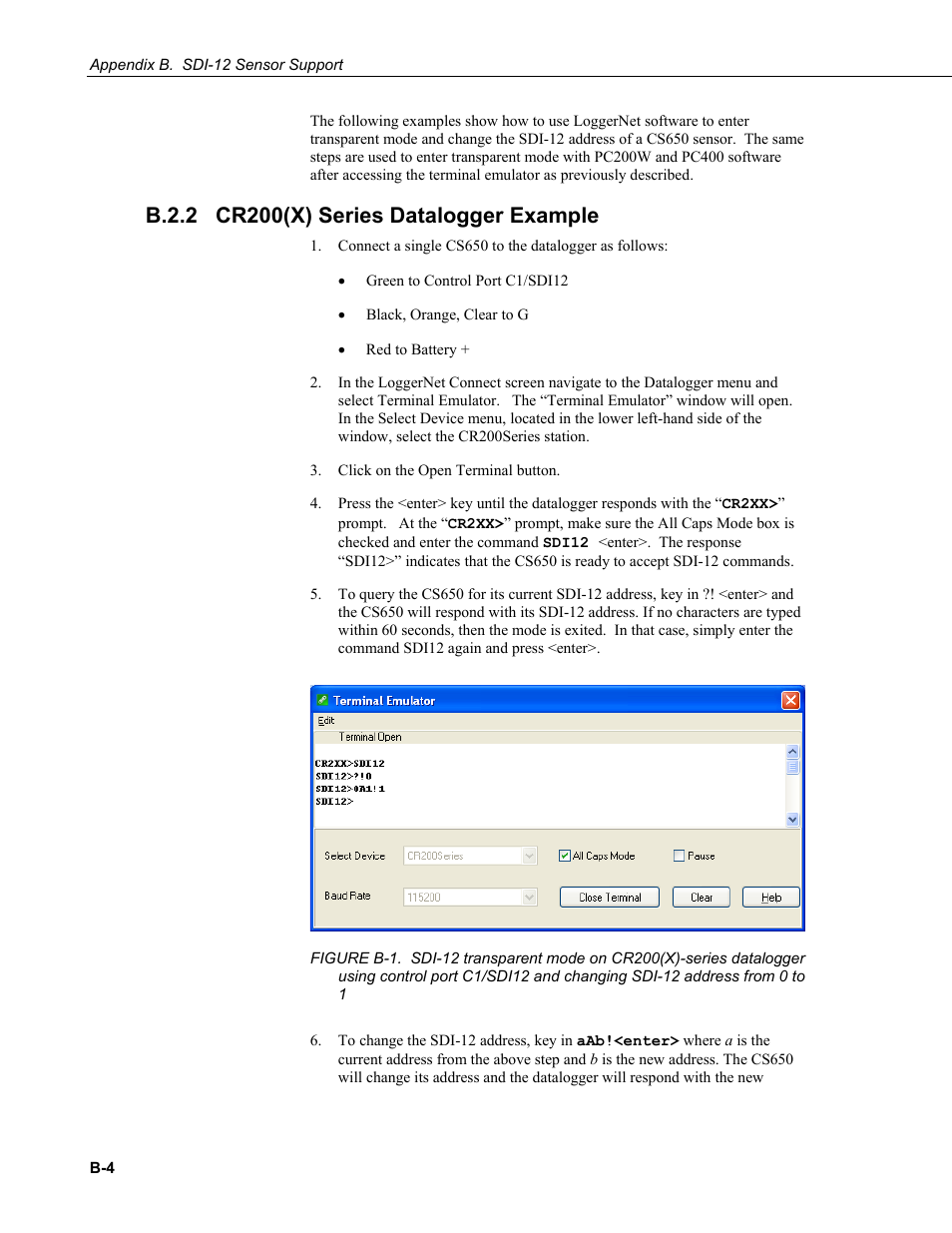 B.2.2 cr200(x) series datalogger example, B.2.2 | Campbell Scientific CS650 and CS655 Water Content Reflectometers User Manual | Page 50 / 56