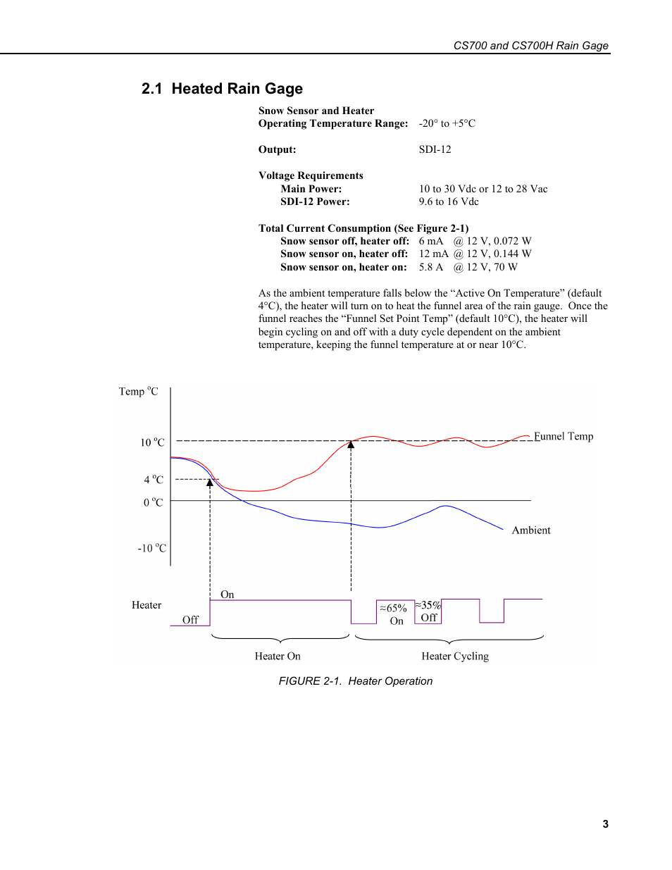 1 heated rain gage | Campbell Scientific CS700 Tipping Bucket Rain Gage and CS700H Heated Rain Gage User Manual | Page 7 / 42