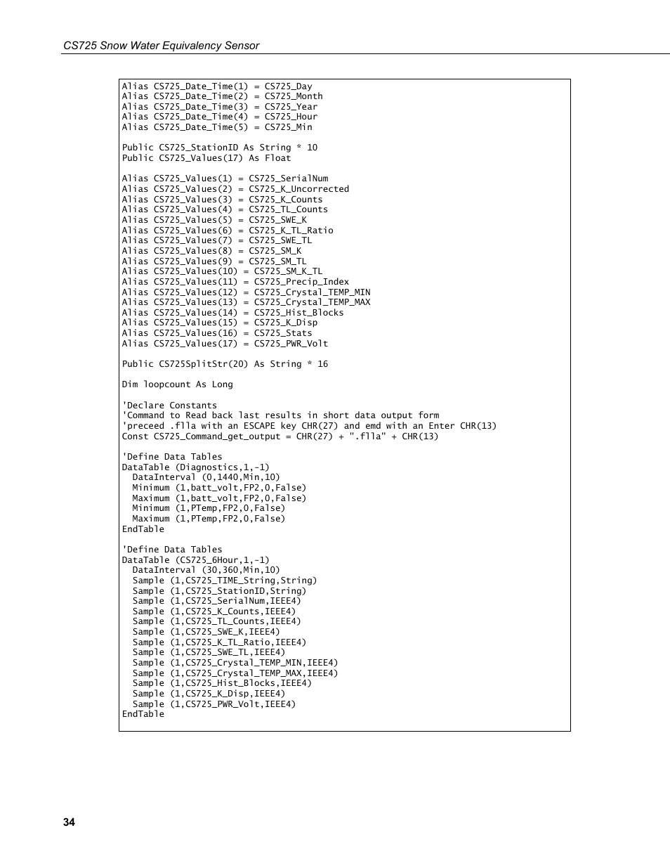 Campbell Scientific CS725 Snow Water Equivalency Sensor User Manual | Page 42 / 48