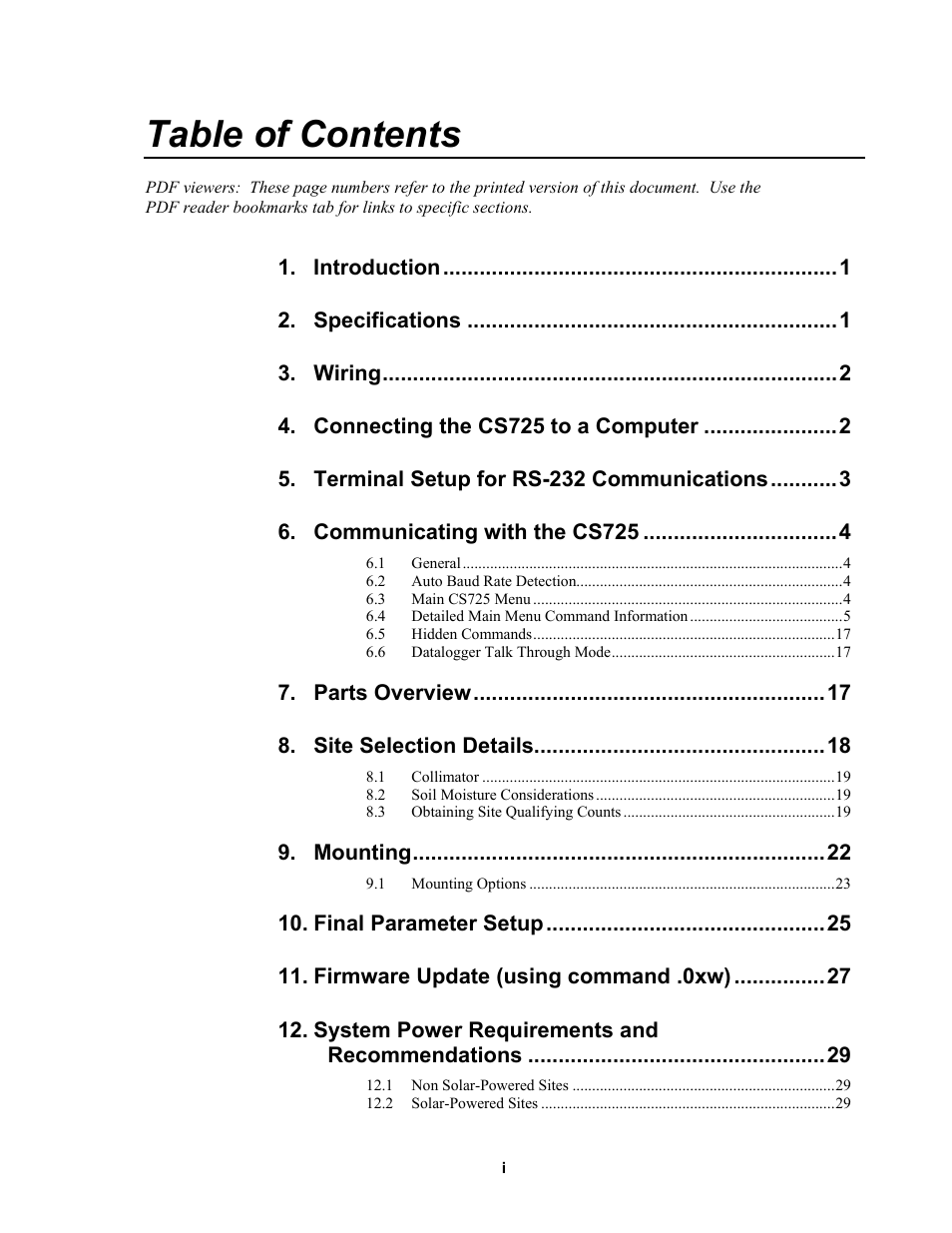 Campbell Scientific CS725 Snow Water Equivalency Sensor User Manual | Page 5 / 48