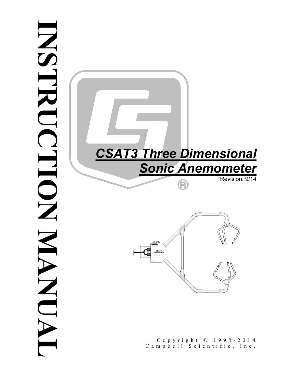 Campbell Scientific CSAT3 3-D Sonic Anemometer User Manual | 74 pages